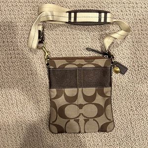 Coach Signature Crossbody in Brown and Lilac Purple